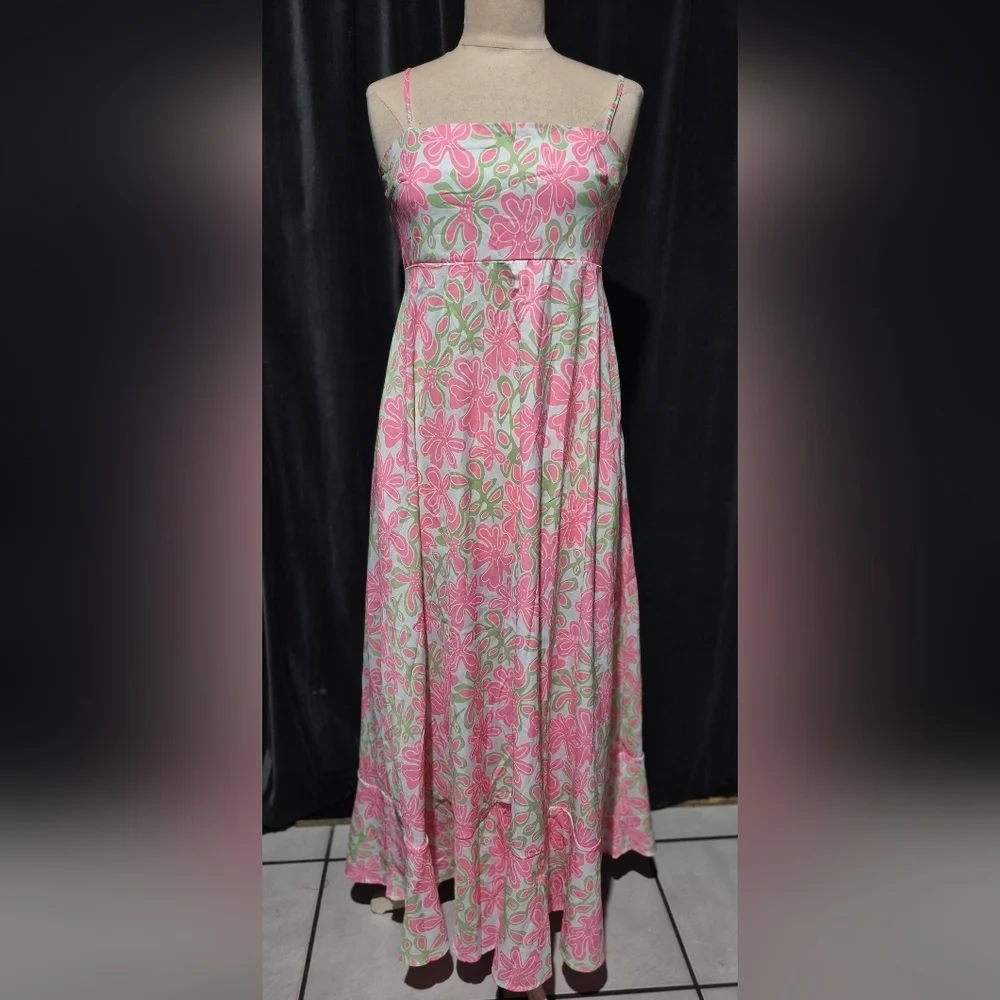 Floral Pink and Green Women's Skirt